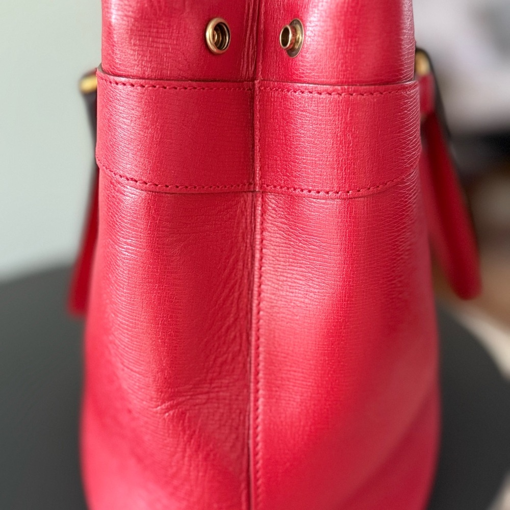 Red Gucci Horsebit 1955 Leather Tote Bag- - Picture 14 of 14